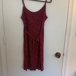 Brandy Melville Red Floral Midi Dress